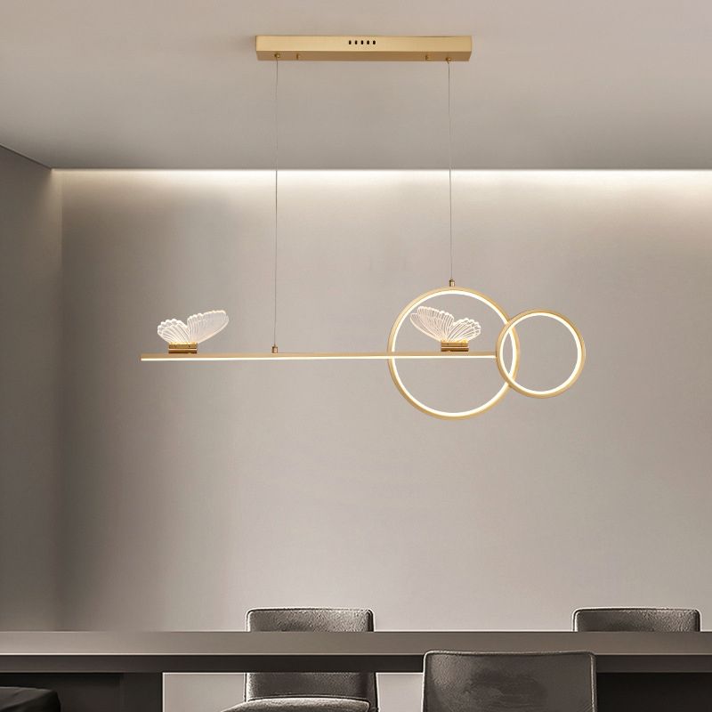Gold Island Light Contemporary Pendant Lighting with Brass for Dining Room