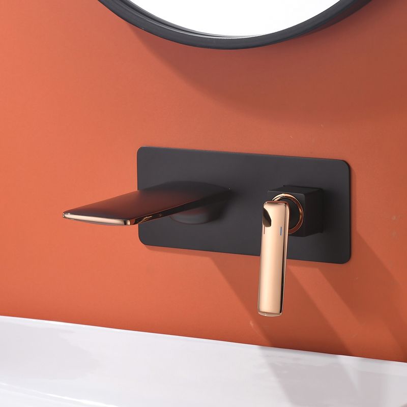 Waterfall Wall Mounted Bathroom Faucet Modern Lavatory Faucet