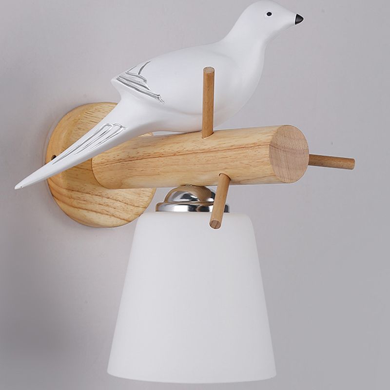 Lámpara montada en la pared de cono simplicidad posmoderna apliques de pared de madera para sala de estar