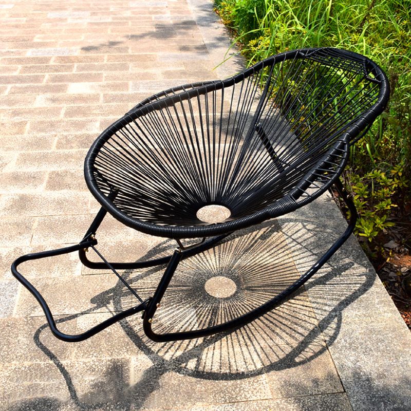 Modern Single Outdoor Rocking Chair Rattan Rocking Chair for Leisure