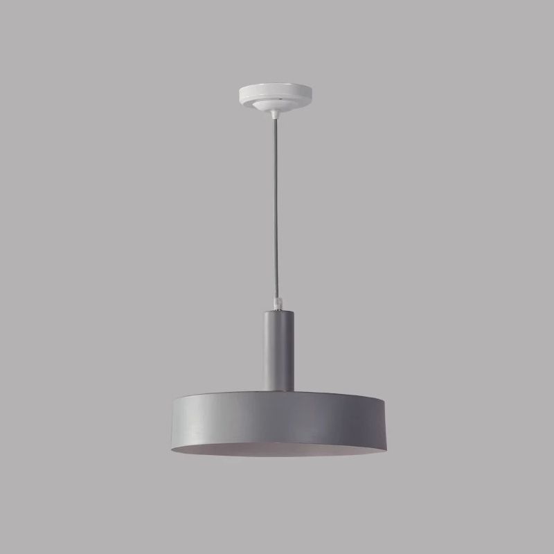 Round Bedroom Drop Lamp Metallic 1-Head Contemporary Hanging Ceiling Light