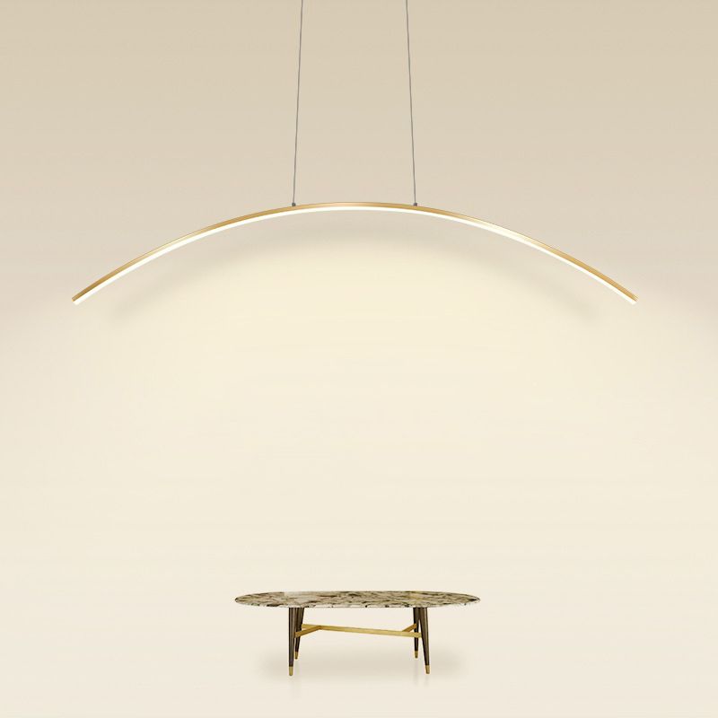 Golden Ceiling Light Contemporary LED Kitchen Island Lighting for Foyer