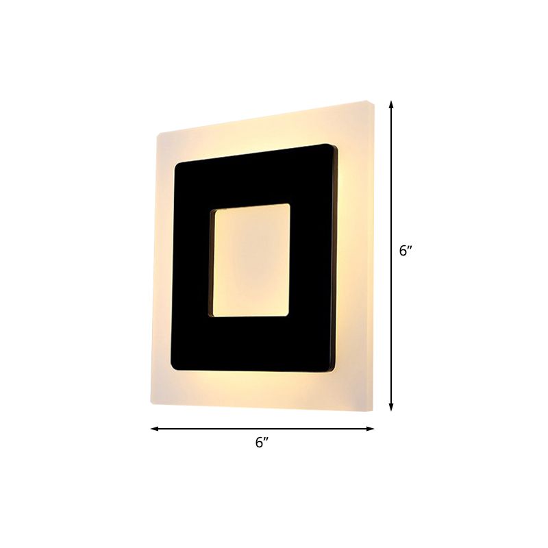 Acryl quadratische Leuchten leicht minimalistische LED -LED -WACK -LAMPTION IN Weiß/warmes Licht