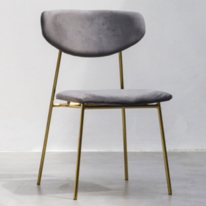 Upholstered Dining Chair Glam Style Open Back Side Chair for Indoor