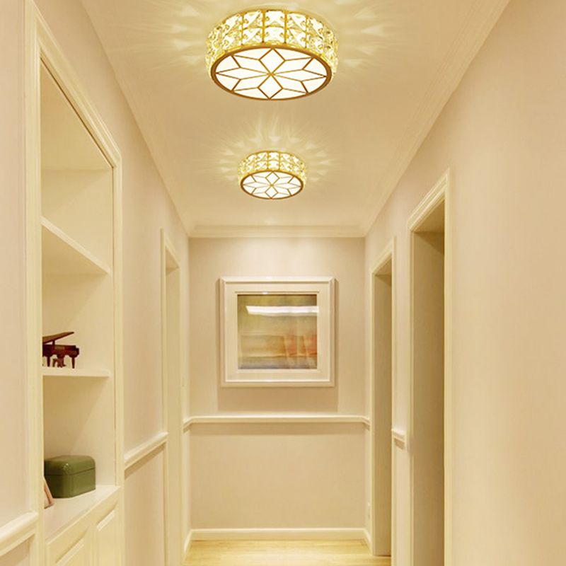 Geometric Ceiling Lamp Modern Iron 1 Light Flush Mount with Hole 2-3.5'' Dia for Aisle