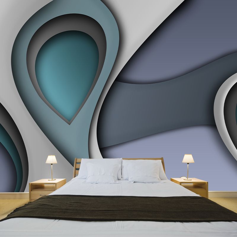 Illustration Stain Resistant Mural Wallpaper Geometric Pattern Sleeping Room Wall Mural