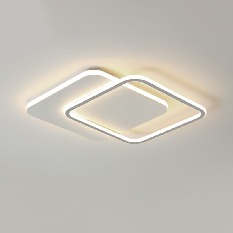 Modern LED Metal Flush Light White Flush Mount Ceiling Light for Living Room