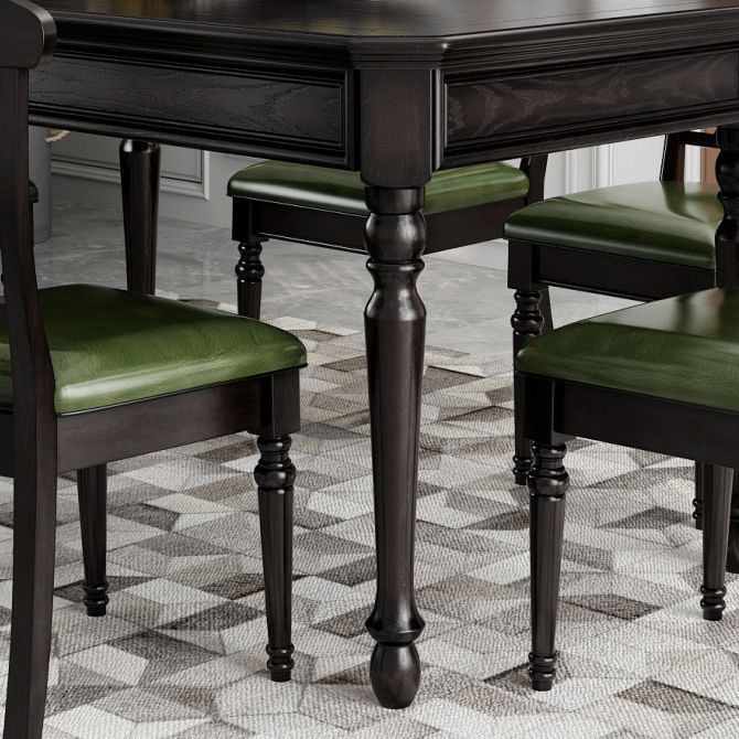 Traditional Wooden Dining Set with Rectangle Top and 4 Legs Base Dining Room Set