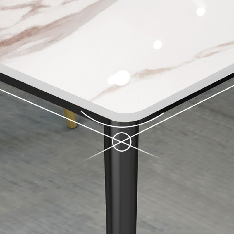 Industrial 4 Legs Dining Table Rectangle Dining Table for Kitchen