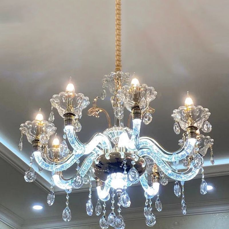 Crimle Crystal Hanging Light European Style Chandelier Lighting pour le salon