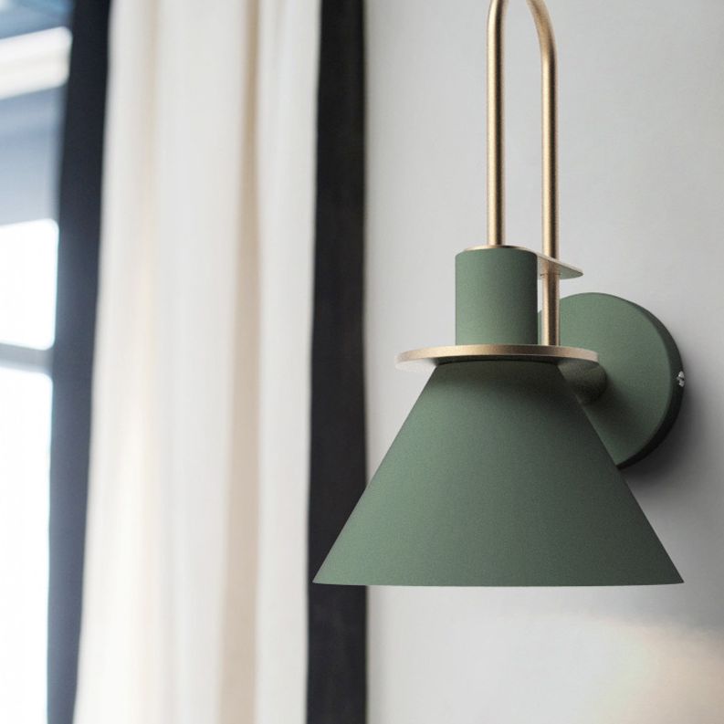 Contemporary Simplicity Conical Wall Mounted Lights Metallic Wall Mounted Lamp for Bedside