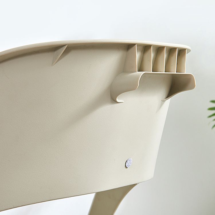 Silla de comedor de plástico moderna, silla lateral de comedor con respaldo abierto para uso en restaurantes