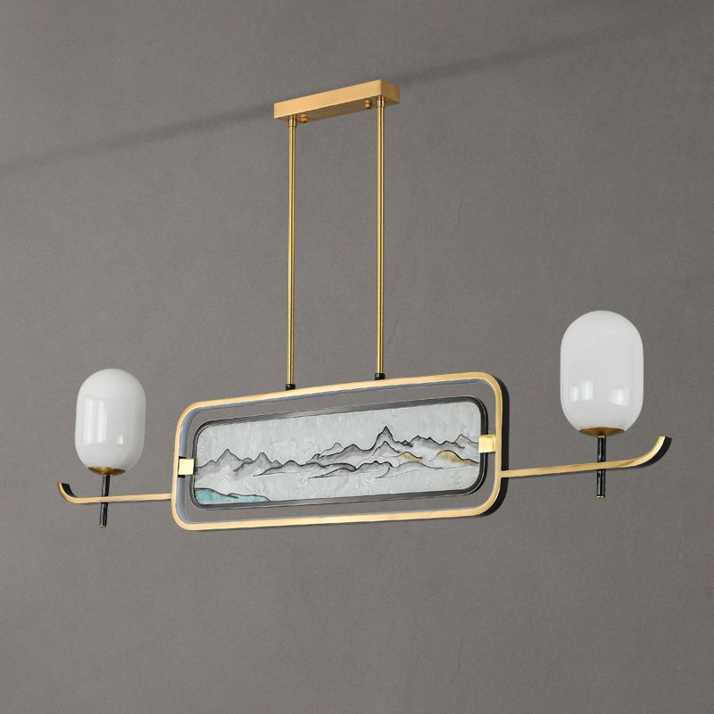 Accesorios de iluminación de la isla de cilindro modernos de vidrio 3 iluminación colgante de luz