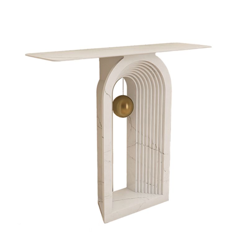 Contemporary White Console Table Rectangle Console Sofa Table for Hall