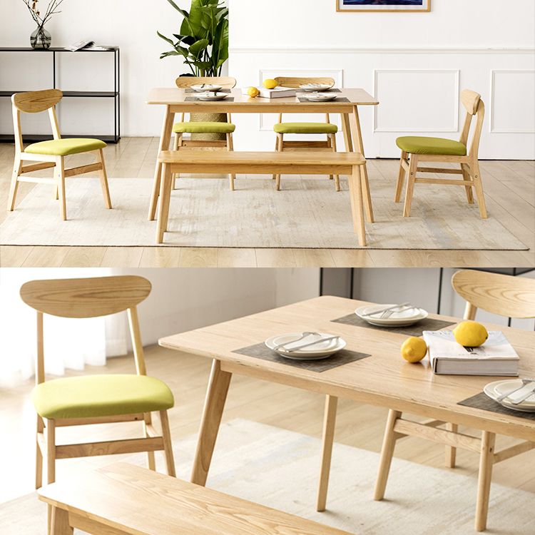 Wood Scandinavian Dining Chair Open Back Armless Dining Chairs for Home Use