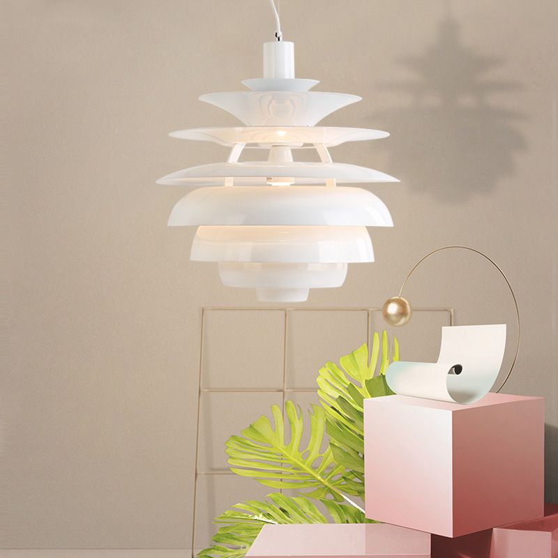 Pine Tree Shaped Creative Hanging Light Post-modern Style Aluminum Alloy Lighting Pendant in White