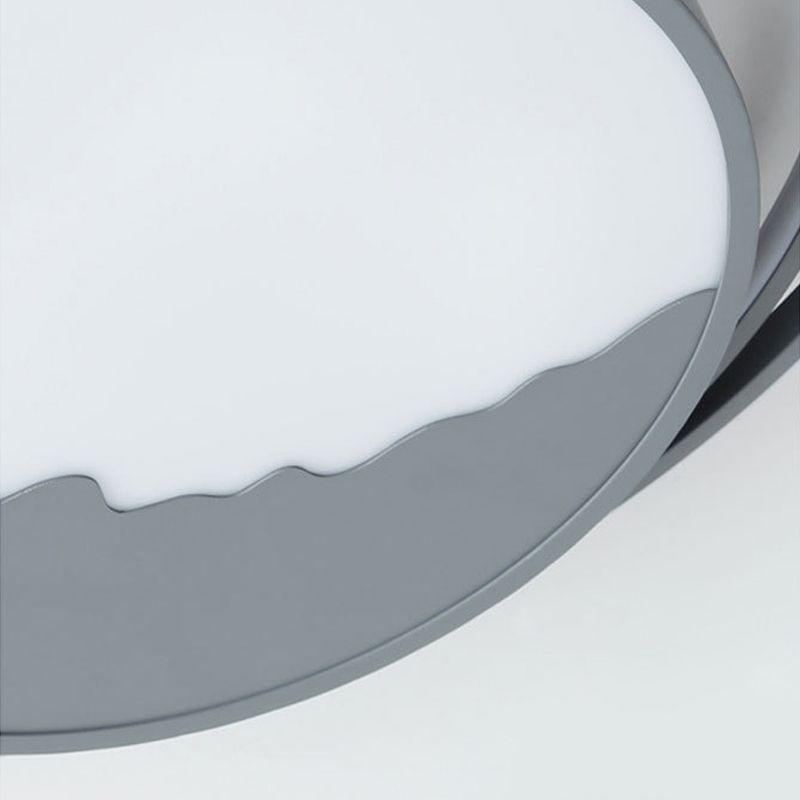 Tambour Acrylique Flush Mount Fixture Macaron Grey / White 19,5 "/23,5" Wide LED Ceiling Light for Bedroom