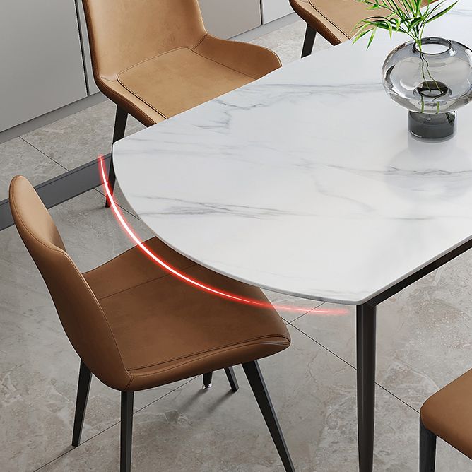 Contemporary Style Round Dining Table Set 1/4/6/7 Pieces Sintered Stone Dining Set