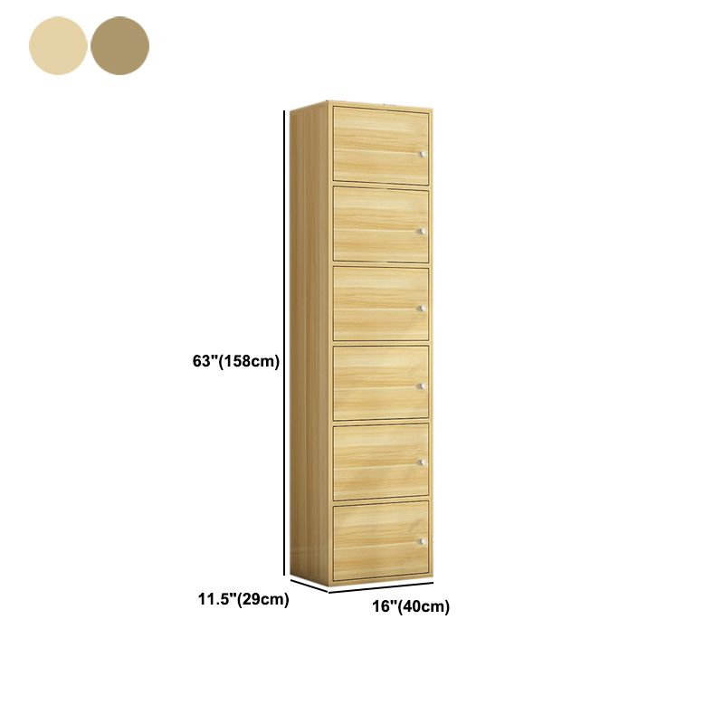 Scandinavian 15.7"L Book Shelf Wood Standard Bookcase With Doors