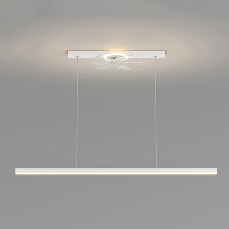 LED Linear Modern Fan Ceiling Metal and Acrylic Ceiling Fan Light in Black / White