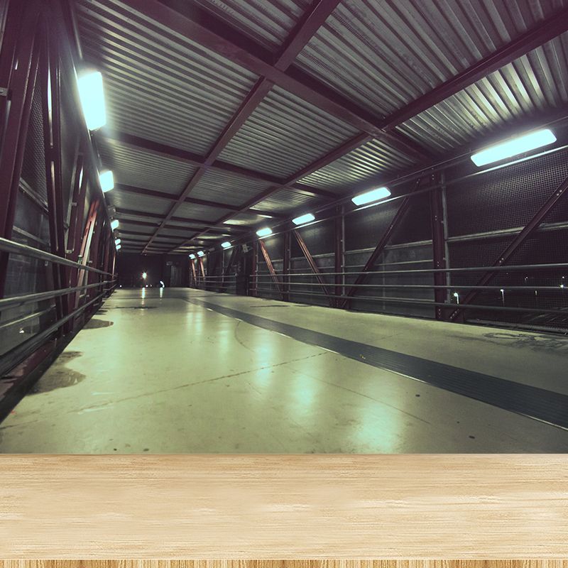 Mysterious Tunnel Mural Contemporary Mildew Resistant Wall Covering for Decoration