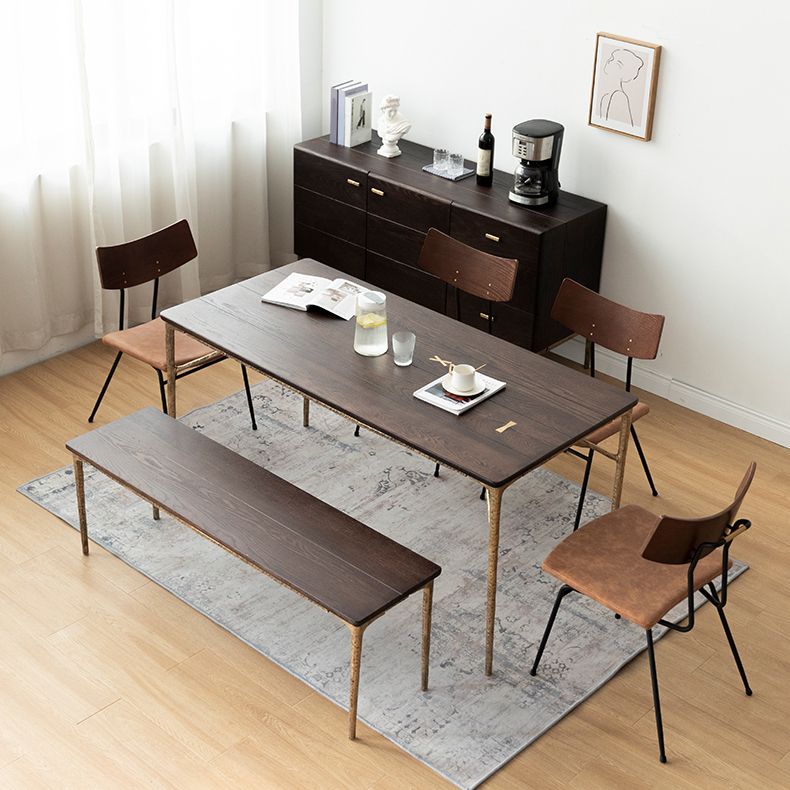 Rectangle Oak Solid Wood Furniture Luxury Style Dining Room Collection