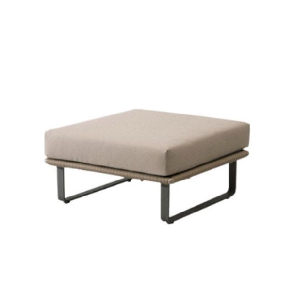 Tropical Rattan Accent Patio Sofa Metal Frame Brown Outdoor Patio Sofa with Cushion