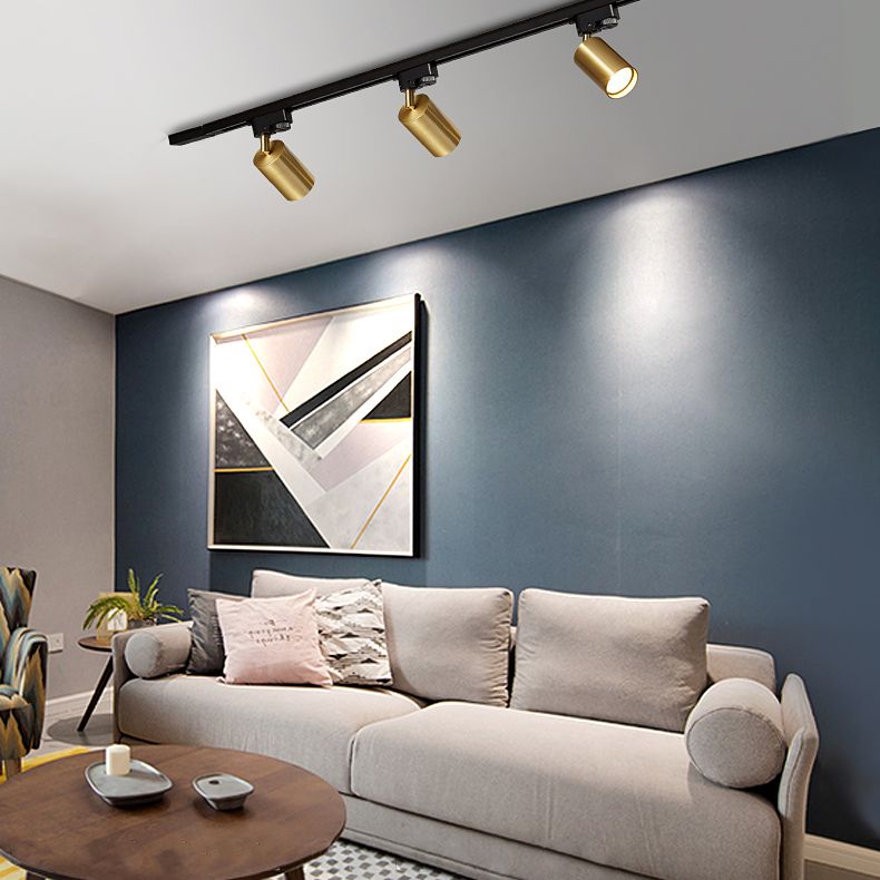 Nordic Cylindrical Metal Track Spotlights Flush Plafond Track Lighting voor Foyer en Cloakroom