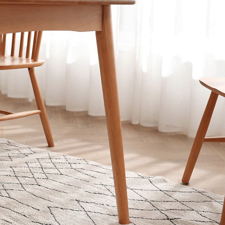 Mesa de comedor de 4 patas de estilo moderno, colección de comedor de madera maciza para interiores