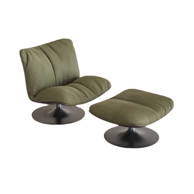 Contemporary Swivel Accent Chair Suede Lounge Chair in 38"L x 34"W x 19"H