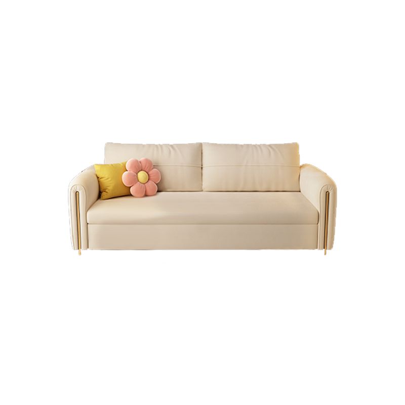 32" Wide Scandinavian Sofa Futon White Foldable Sleeper Sofa