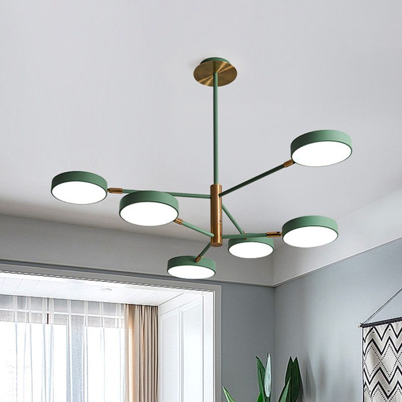 Ultra-modern Rotating Chandelier Light Fixtures Metallic Hanging Ceiling Light for Living Room