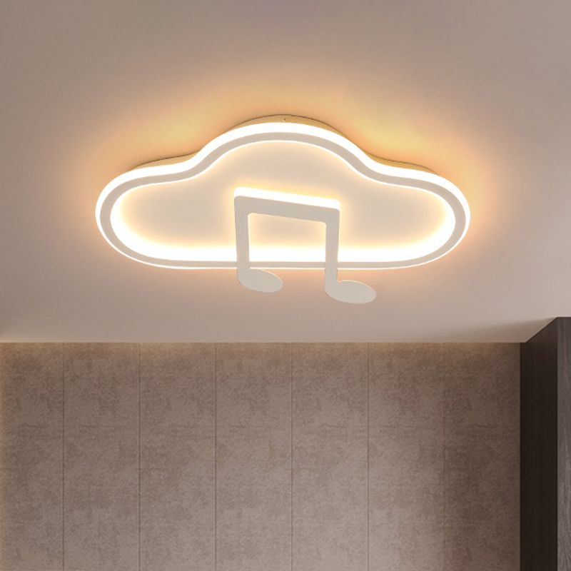 White/Pink Cloud Flush Light Fixture Creative Kids 19.5 "/23.5" Wide LED acrílico de montaje de techo de acrílico en luz cálida/blanca