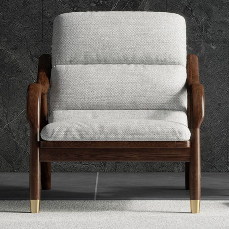 Modern Solid Wood Accent Chair, 68 Wide Cushion Back Chair with Arm