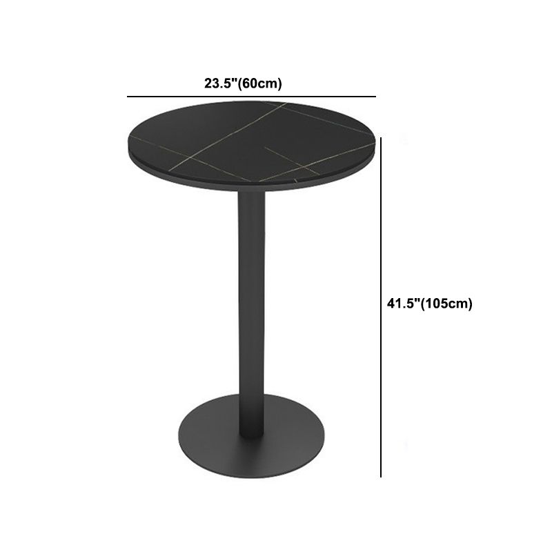 1/2/3 Pieces Industrial Black Bar Table Set Round Bistro Set with Solid Back Stools