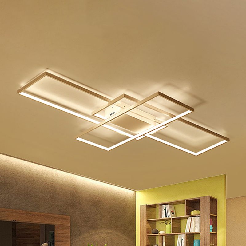 Luminaria empotrada rectangular de acrílico LED de modernismo, color blanco, luz cálida/blanca/natural