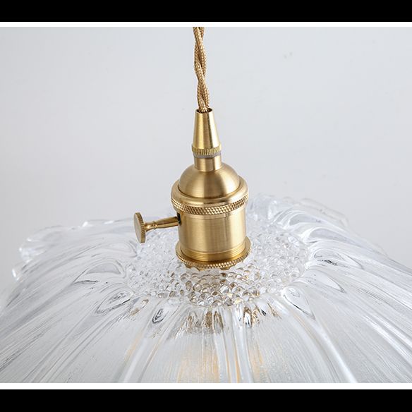 Flower Shape Shade Ceiling Pendant Lamp Vintage Industrial Clear Glass Hanging Light
