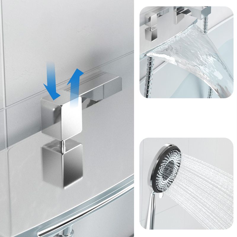 Modern Bathtub Faucet Copper Low Arc Wall Mounted Bathroom Faucet