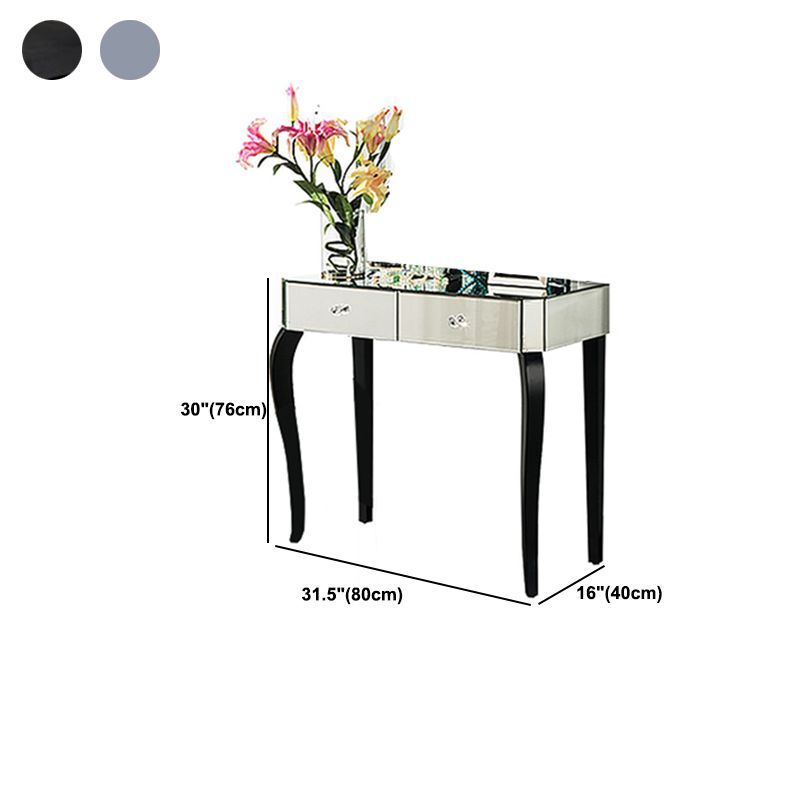 15.74" Wide Vanity Set with Tri-Fold Glass Make-up Vanity with Drawers