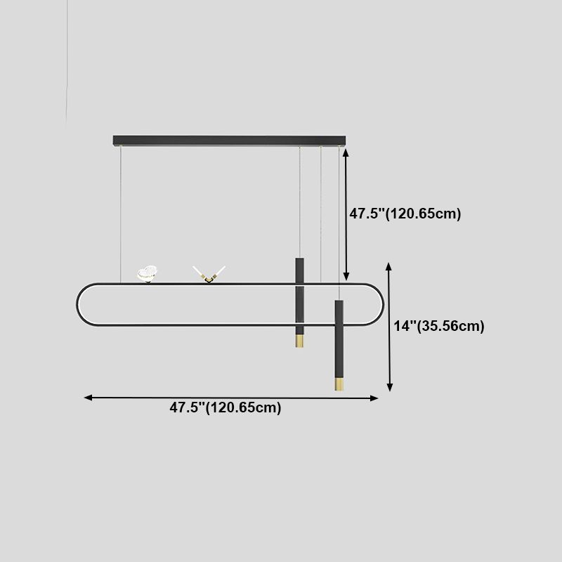 Linear Shape Island Lighting Ideas Contemporary Style Metal Island Pendants