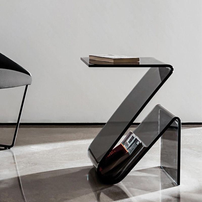 Ultra-Modern Side Table Acrylic Pedestal Accent Side Table for Bedroom