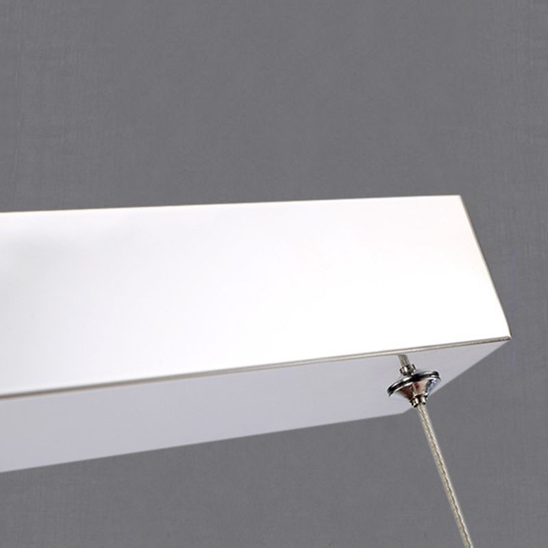 Acrylic White Linear LED Island Light in Modern Style Wrought Iron Pendant Light for Dining Room