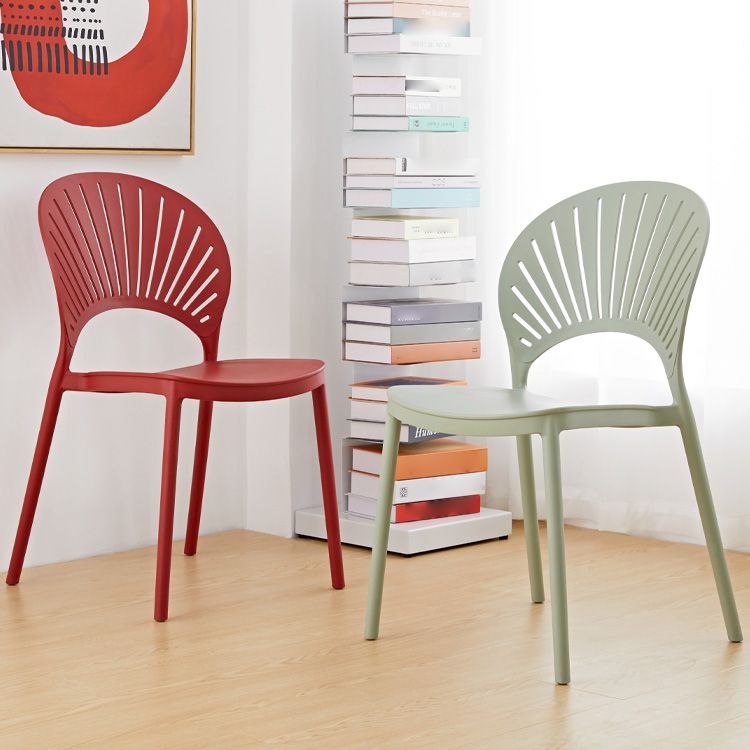 Scandinavian Plastic Dining Armless Chair Kitchen and Dining Room Side Chairs