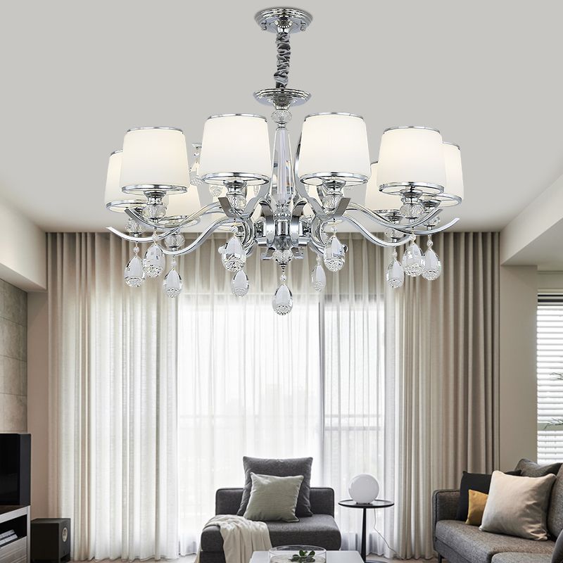 Nordic Modern Style Hanging Pendant Light Metal Chandelier Lighting with Glass Shade