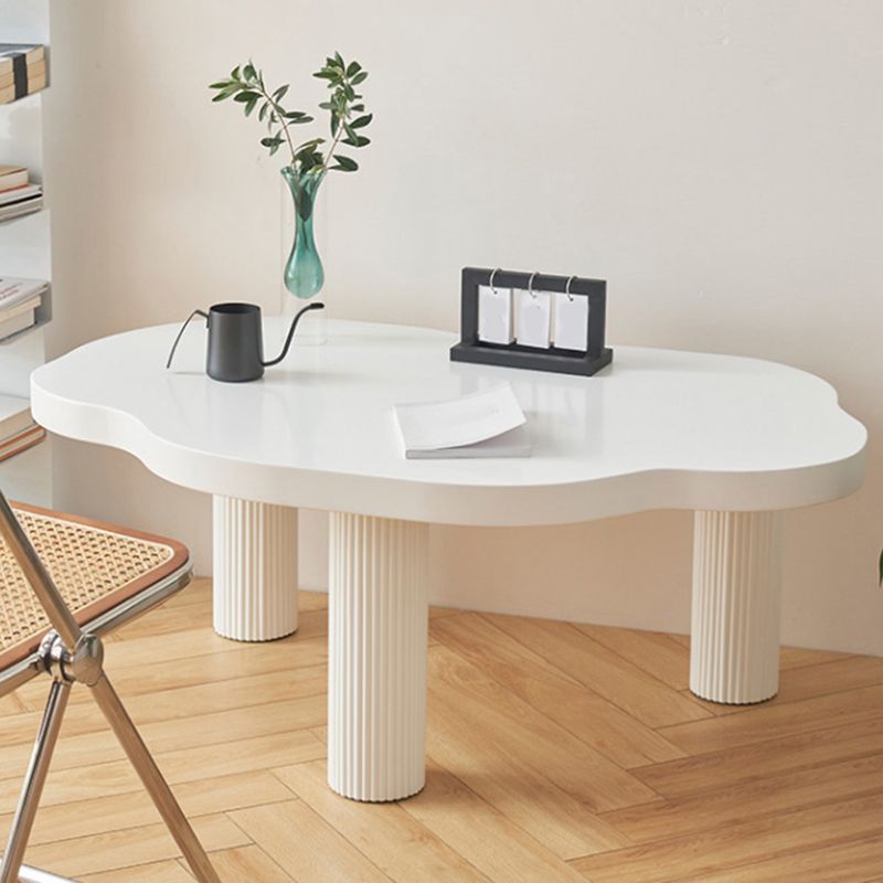 Modern Free Form 3/4 Legs Coffee Table White Wood Coffee Table Set