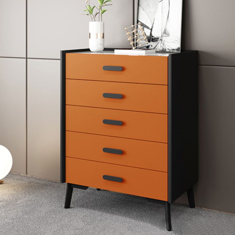 Contemporary Bedroom Stone Storage Chest Vertical Chest with Black Legs