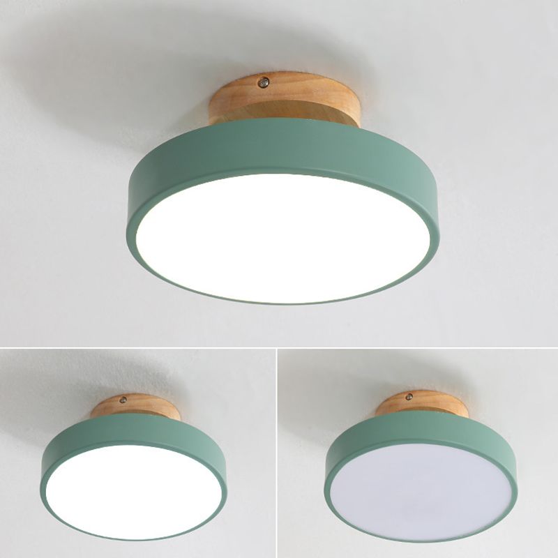 Macaron Style Ceiling Light LED Ceiling Mount Light with Acrylic Shade for Bedroom