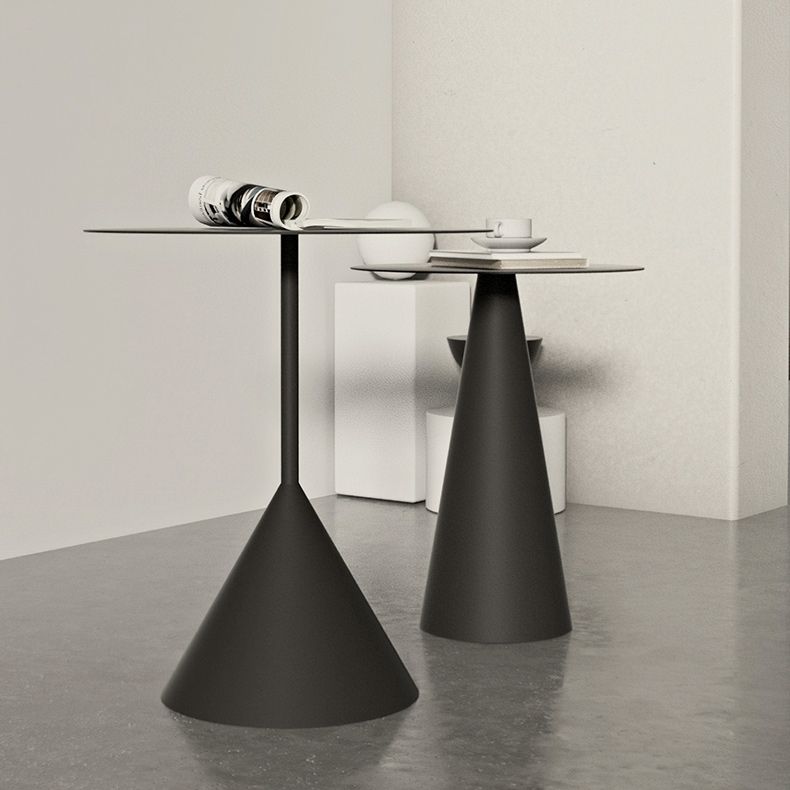 Iron 2 Piece Bunching Tables with Round Top and Pedestal Base