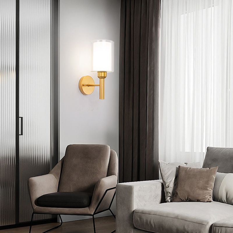 Lámpara de pared de pared de pared de cilindro de estilo moderno 1 lámpara de pared ligera montada en la pared