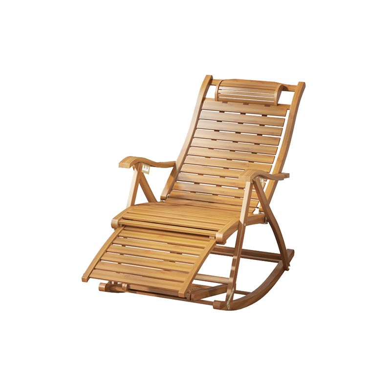 Contemporary Rocking Chair Bamboo Frame Spindle Backrest Indoor Rocking Chair